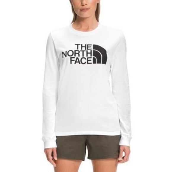 The North Face Women's Long-Sleeve Half Dome T-Shirt - White Size M - Picture 1 of 3